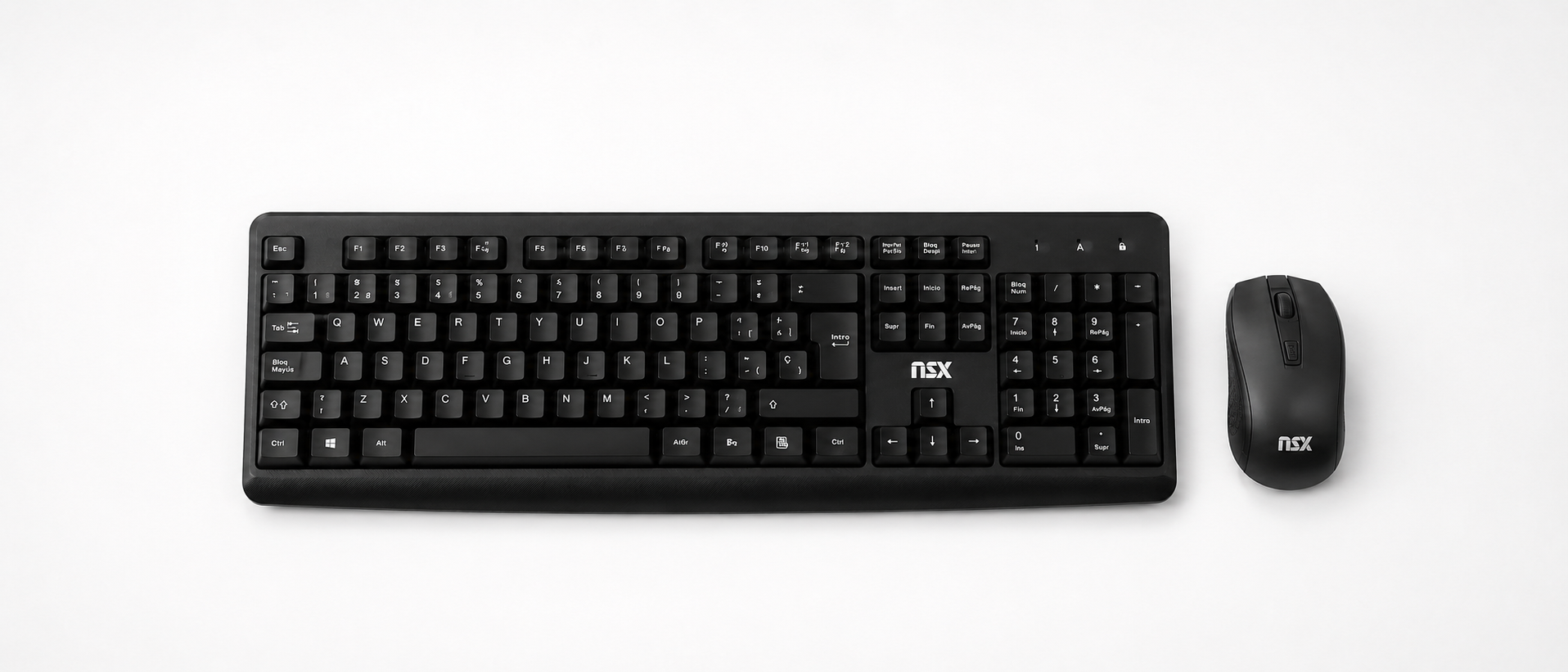 Teclado + Mouse NSX -Inalámbrico- Black